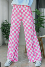 Load image into Gallery viewer, Checkered Print High Waist Wide Leg Pants
