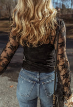 Load image into Gallery viewer, Black Lace Mesh Long Sleeve
