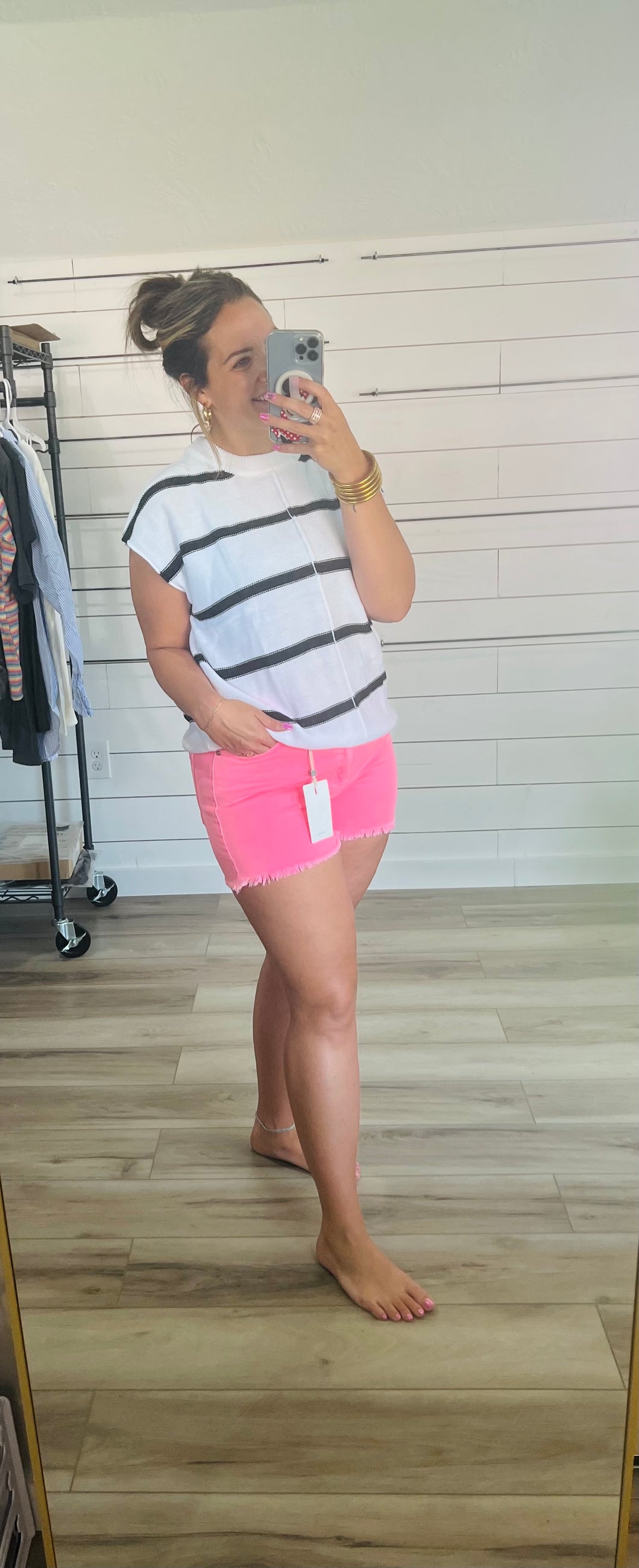 Kancan Pink Denim Shorts